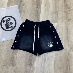 Black Washed Hellstar Shorts | Medium